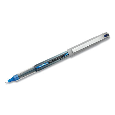 uniball® VISION Roller Ball Pen, Stick, Extra-Fine 0.5 mm, Blue Ink, Black/Blue/Clear Barrel, 12/Pack OrdermeInc OrdermeInc