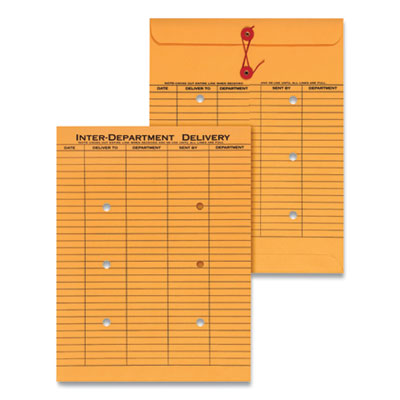 Universal® Light Brown Kraft String/Button Interoffice Envelope, #97, Two-Sided Five-Column Format, 10 x 13, Light Brown Kraft, 100/Box OrdermeInc OrdermeInc