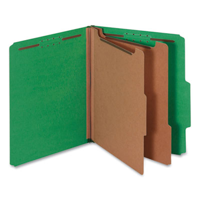 Universal® Bright Colored Pressboard Classification Folders, 2" Expansion, 2 Dividers, 6 Fasteners, Letter Size, Emerald Green, 10/Box OrdermeInc OrdermeInc