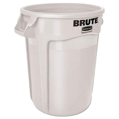 Rubbermaid® Commercial Vented Round Brute Container, 32 gal, Plastic, White OrdermeInc OrdermeInc