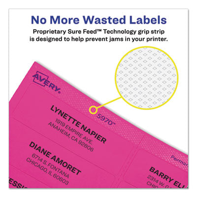 AVERY PRODUCTS CORPORATION High-Visibility Permanent Laser ID Labels, 2 x 4, Neon Assorted, 500/Pack