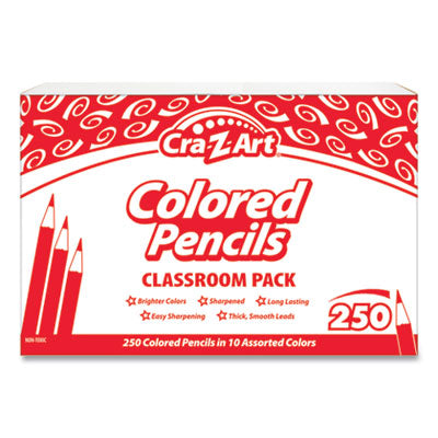 Cra-Z-Art® Colored Pencils Classpack, 10 Assorted Lead and Barrel Colors, 10 Pencils/Set, 25 Sets/Carton OrdermeInc OrdermeInc