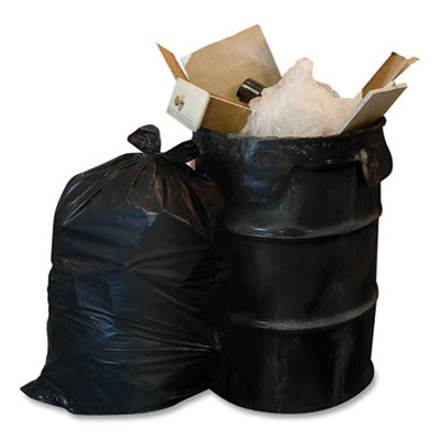 Heavy-Duty Low-Density Wing Tie Contractor Bags, 55 gal, 3 mil, 35.75 x 53.88, Black, 15 Bags/Roll, 4 Rolls/Carton OrdermeInc OrdermeInc