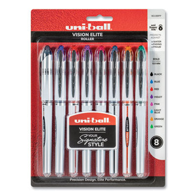 VISION ELITE Hybrid Gel Pen, Stick, Bold 0.8 mm, Assorted Ink and Barrel Colors, 8/Pack OrdermeInc OrdermeInc