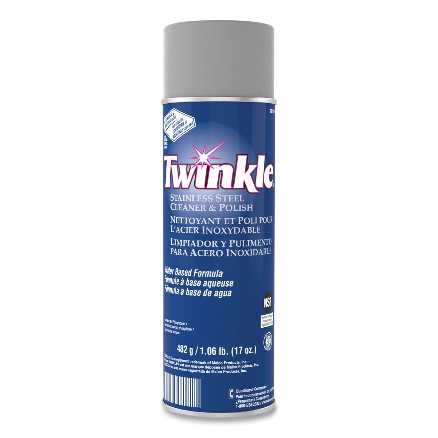 Stainless Steel Cleaner and Polish, 17 oz Aerosol Spray, 12/Carton - OrderMe