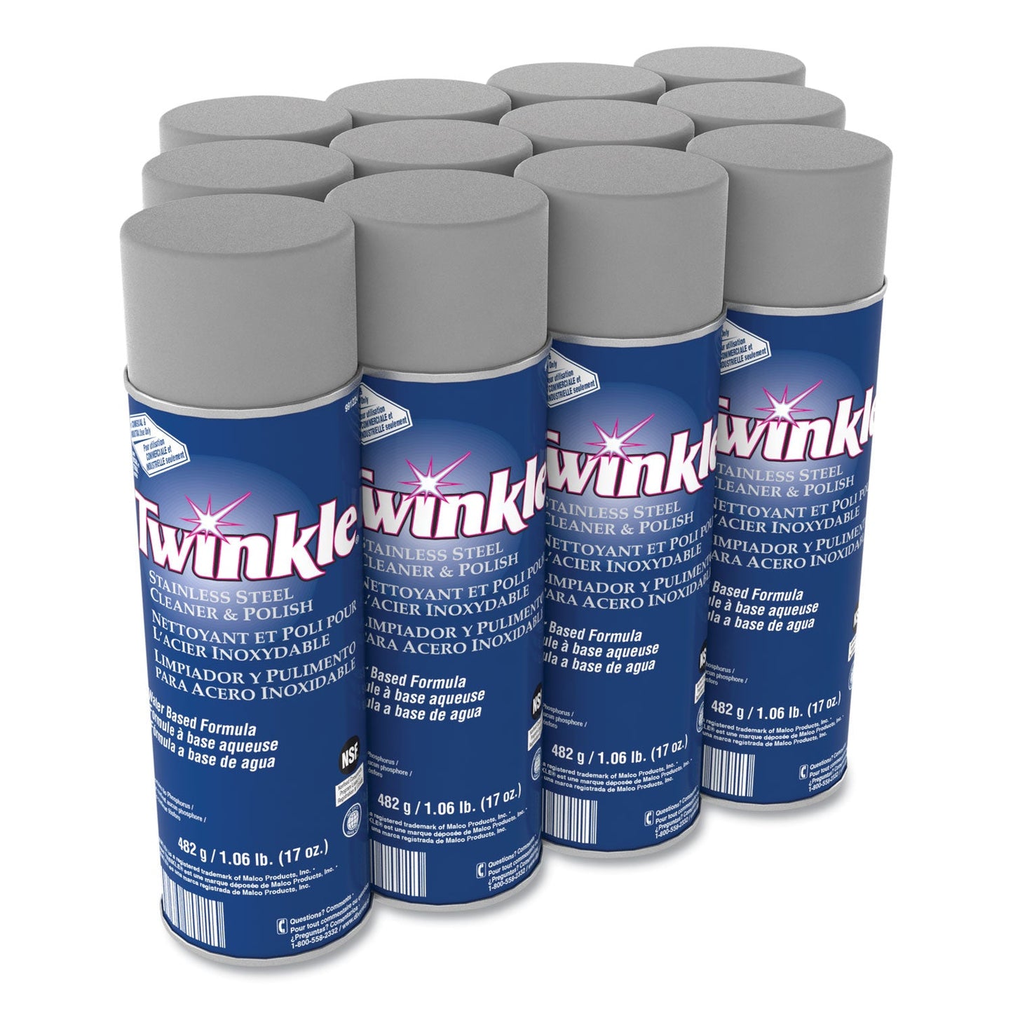 Stainless Steel Cleaner and Polish, 17 oz Aerosol Spray, 12/Carton - OrderMe
