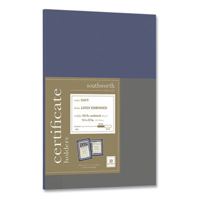Certificate Holder, Navy, 105-lb Linen Stock, 12 x 9.5, 10/Pack OrdermeInc OrdermeInc