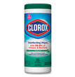 CLOROX SALES CO. Disinfecting Wipes, 1-Ply, 7 x 8, Fresh Scent, White, 35/Canister - OrdermeInc