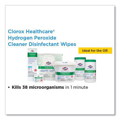 Hydrogen Peroxide Cleaner Disinfectant Wipes, 12 x 11, Unscented, White, 185/Pack, 2 Packs/Carton OrdermeInc OrdermeInc