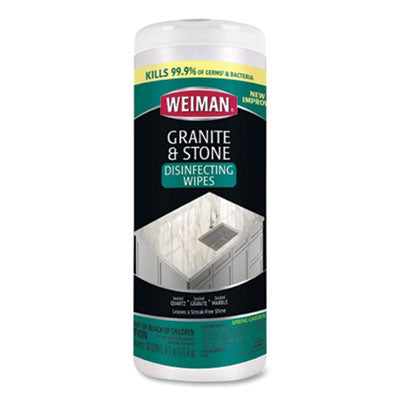 Granite and Stone Disinfectant Wipes, 1-Ply, 7 x 8, Spring Garden Scent, White, 30/Canister, 6 Canisters/Carton OrdermeInc OrdermeInc