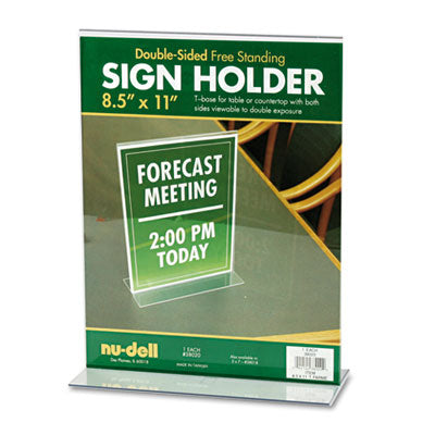 NU-DELL MANUFACTURING Acrylic Sign Holder, 8.5 x 11, Clear