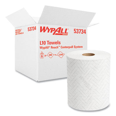WypAll® Reach System Roll Towel, 1-Ply, 11 x 7, White, 340/Roll, 6 Rolls/Carton - OrdermeInc