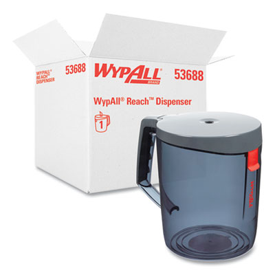 WypAll® Reach Towel System Dispenser, 9.5 x 7 x 8.75, Black/Smoke - OrdermeInc