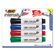 BIC CORP. Intensity Bold Tank-Style Dry Erase Marker, Extra-Broad Bullet Tip, Assorted Colors, 4/Set