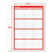 UNIVERSAL OFFICE PRODUCTS Erasable Wall Calendar, 24 x 36, White/Red Sheets, 12-Month (Jan to Dec): 2024