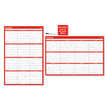 UNIVERSAL OFFICE PRODUCTS Erasable Wall Calendar, 24 x 36, White/Red Sheets, 12-Month (Jan to Dec): 2024