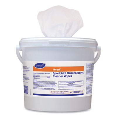 Avert Sporicidal Disinfectant Cleaner Wipes, 1-Ply, 11 x 12, Chlorine Scent, 160/Canister, 4 Canisters/Carton OrdermeInc OrdermeInc