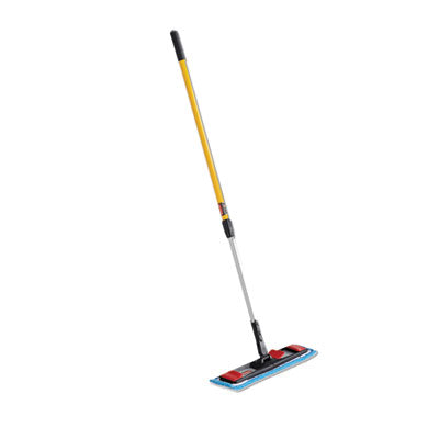 Rubbermaid® Commercial Adaptable Flat Mop Kit, 19.5 x 5.5 Blue Microfiber Head, 48" to 72" Yellow Aluminum Handle OrdermeInc OrdermeInc