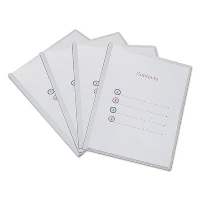 Universal® Clear View Report Cover with Slide-on Binder Bar, Clear/Clear, 25/Pack - OrdermeInc