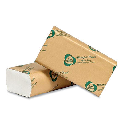 Recycled Multifold Paper Towels, 1-Ply, 9.5 x 9.5, White, 250/Pack, 16 Packs/Carton OrdermeInc OrdermeInc