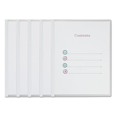 Universal® Clear View Report Cover with Slide-on Binder Bar, Clear/Clear, 25/Pack - OrdermeInc