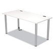 Essentials Writing Table-Desk with Integrated Power Management, 59.7" x 29.3" x 28.8", White/Aluminum OrdermeInc OrdermeInc