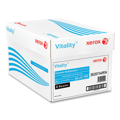 Vitality Premium Multipurpose Print Paper, 97 Bright, 24 lb Bond Weight, 8.5 x 11, Extra White, 500/Ream, 8 Reams/Carton OrdermeInc OrdermeInc