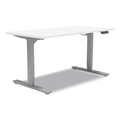 Essentials Electric Sit-Stand Desk, 55.1" x 27.5" x 25.9" to 51.5", White/Aluminum OrdermeInc OrdermeInc