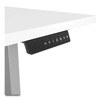 Essentials Electric Sit-Stand Desk, 55.1" x 27.5" x 25.9" to 51.5", White/Aluminum OrdermeInc OrdermeInc