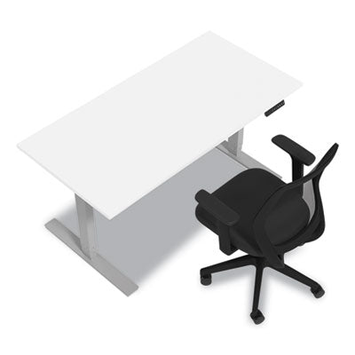 Essentials Electric Sit-Stand Desk, 55.1" x 27.5" x 25.9" to 51.5", White/Aluminum OrdermeInc OrdermeInc