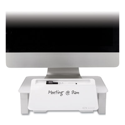 Adjustable Height Desktop Glass Monitor Riser with Dry-Erase Board, 14 x 10.25 x 2.5 to 5.25, White, Supports 100 lb OrdermeInc OrdermeInc