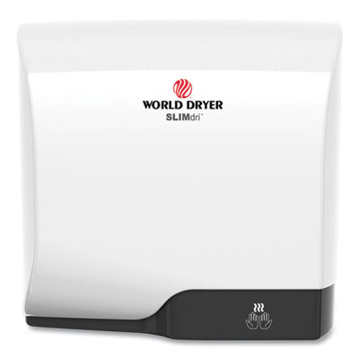 SLIMdri Hand Dryer, 110-240 V, 13.87 x 13 x 7, Aluminum, White OrdermeInc OrdermeInc