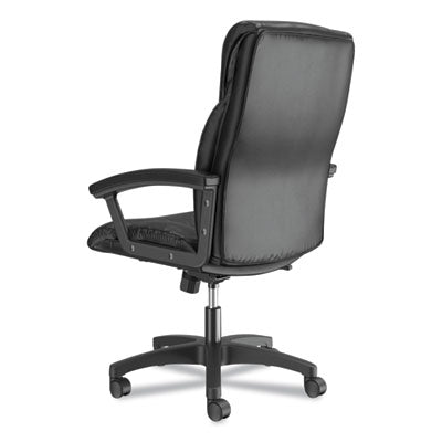 HVL151 Executive High-Back Leather Chair, Supports Up to 250 lb, 17.75" to 21.5" Seat Height, Black OrdermeInc OrdermeInc