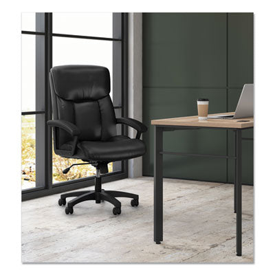 HVL151 Executive High-Back Leather Chair, Supports Up to 250 lb, 17.75" to 21.5" Seat Height, Black OrdermeInc OrdermeInc