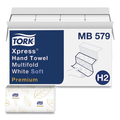 Tork® Premium Soft Xpress 3-Panel Multifold Hand Towels, 2-Ply, 9.13 x 9.5, White with Blue Leaf, 135/Packs, 16 Packs/Carton OrdermeInc OrdermeInc