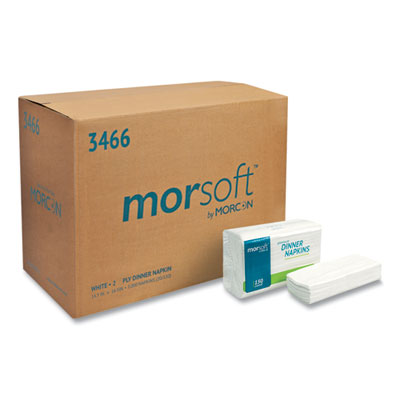 Morsoft Dinner Napkins, 2-Ply, 14.5 x 16.5, White, 3,000/Carton OrdermeInc OrdermeInc