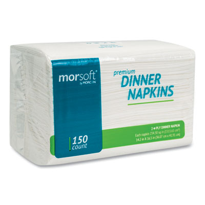 Morsoft Dinner Napkins, 2-Ply, 14.5 x 16.5, White, 3,000/Carton OrdermeInc OrdermeInc