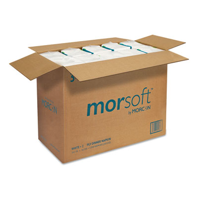 Morsoft Dinner Napkins, 2-Ply, 14.5 x 16.5, White, 3,000/Carton OrdermeInc OrdermeInc