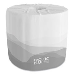 GEORGIA PACIFIC Pacific Blue Basic Bathroom Tissue, Septic Safe, 2-Ply, White, 550 Sheets/Roll, 80 Rolls/Carton - OrdermeInc