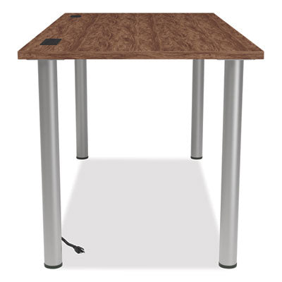 Essentials Writing Table-Desk with Integrated Power Management, 59.7" x 29.3" x 28.8", Espresso/Aluminum OrdermeInc OrdermeInc