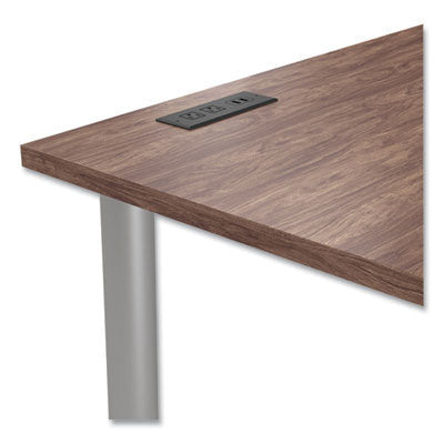 Essentials Writing Table-Desk with Integrated Power Management, 59.7" x 29.3" x 28.8", Espresso/Aluminum OrdermeInc OrdermeInc