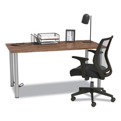 Essentials Writing Table-Desk with Integrated Power Management, 59.7" x 29.3" x 28.8", Espresso/Aluminum OrdermeInc OrdermeInc