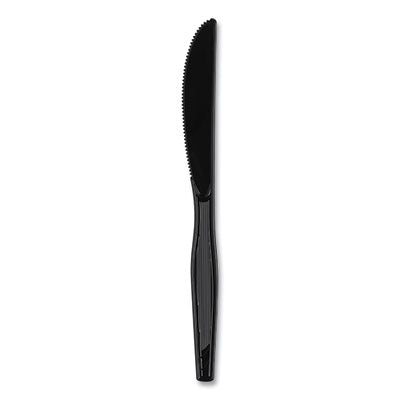 Plastic Cutlery, Heavyweight Knives, Black, 1,000/Carton - OrdermeInc