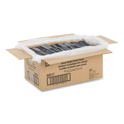 Plastic Cutlery, Heavyweight Knives, Black, 1,000/Carton - OrdermeInc