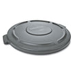 RUBBERMAID COMMERCIAL PROD. BRUTE Self-Draining Flat Top Lid, for 32 gal Round BRUTE Containers, 22.25" Diameter, Gray - OrdermeInc