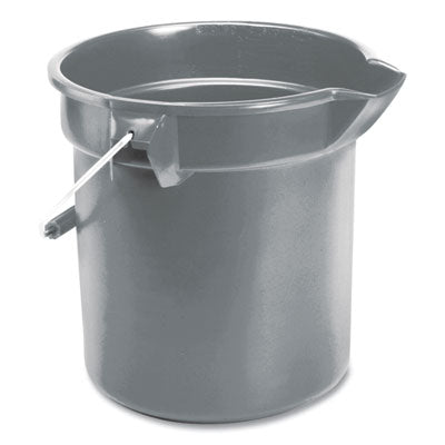 RUBBERMAID COMMERCIAL PROD. 10 Quart Plastic Utility Pail, Plastic, Gray, 10.5" dia - OrdermeInc