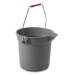 RUBBERMAID COMMERCIAL PROD. 10 Quart Plastic Utility Pail, Plastic, Gray, 10.5" dia - OrdermeInc