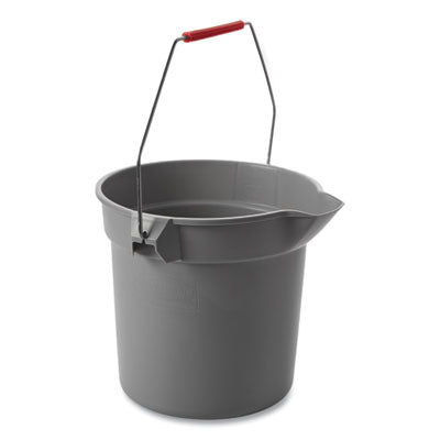 RUBBERMAID COMMERCIAL PROD. 10 Quart Plastic Utility Pail, Plastic, Gray, 10.5" dia - OrdermeInc