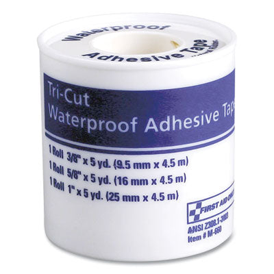 Tri-Cut Waterproof-Adhesive Medical Tape with Dispenser, Tri-Cut Width (0.38", 0.63", 1"), 5 yds Long OrdermeInc OrdermeInc