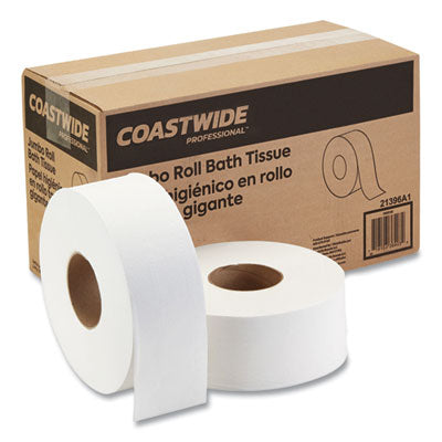 Recycled 2-Ply Jumbo Toilet Paper, Septic Safe, White, 3.55" x 1,000 ft, 6 Rolls/Carton OrdermeInc OrdermeInc